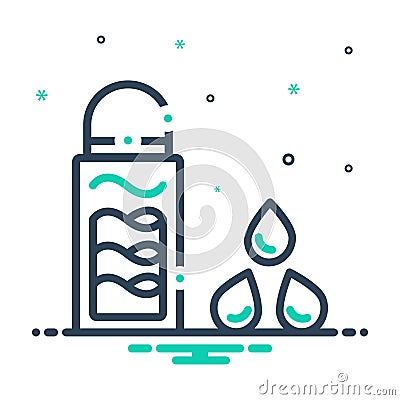 Black mix icon for Makeup remover, skincare and cleanser Vector Illustration
