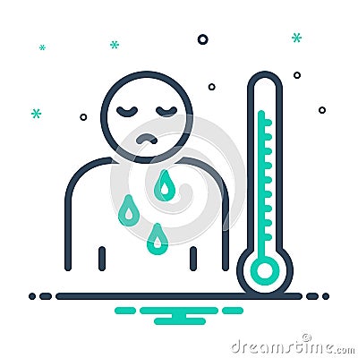 Mix icon for Malaise, illness and sickness Vector Illustration