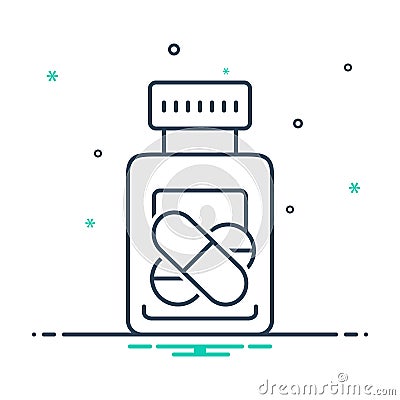 Black mix icon for Medication, medicines and pills Vector Illustration