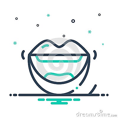Mix icon for Mouth, maw and kisser Vector Illustration