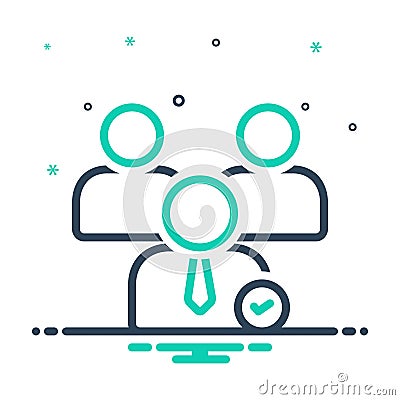 Mix icon for Nominees, candidacy and claimant Vector Illustration