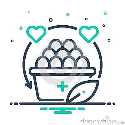 Mix icon for Nutrition, diet and alimentary Vector Illustration