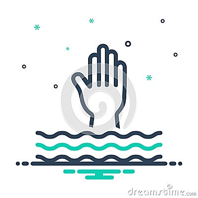 Mix icon for Overwhelm, swamp and submerge Vector Illustration