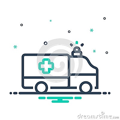 Mix icon for Paramedic, ambulance and emergency Vector Illustration