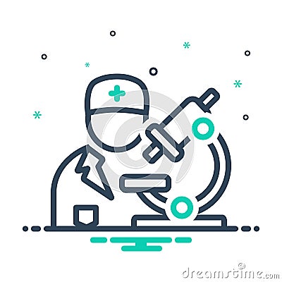 Mix icon for Pathologist, biochemist and diagnosis Vector Illustration