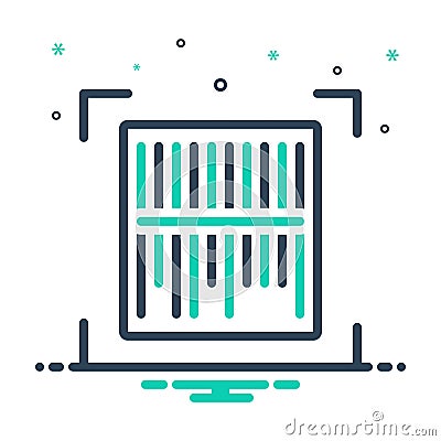 Mix icon for Scanner, machine and digital Vector Illustration