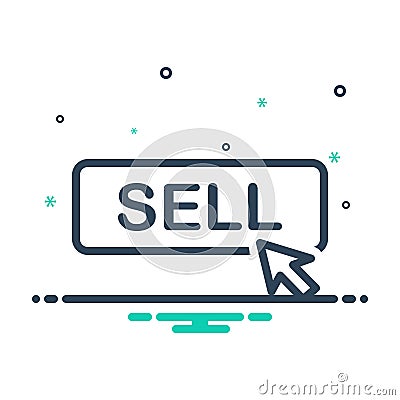 Black mix icon for Sell button, shopping and sell Vector Illustration