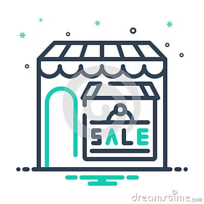 Mix icon for Sell, market and marketplace Vector Illustration