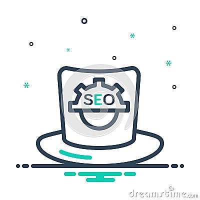 Mix icon for Seo Whitehat, cap and headgear Vector Illustration