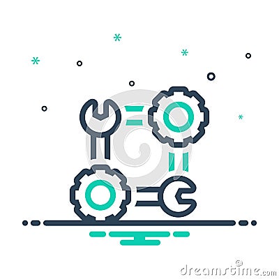 Mix icon for Service, spanner and support Stock Photo