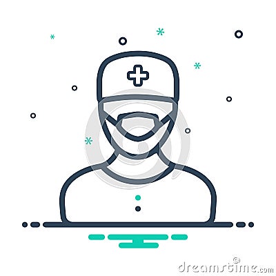 Black mix icon for Surgeon, doctor and professional Vector Illustration