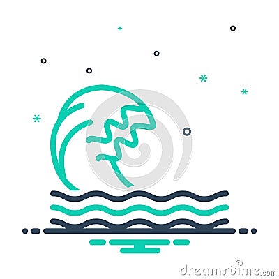 Mix icon for Wave, ripple and backwash Vector Illustration