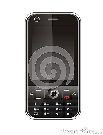 Black mobile phone Vector Illustration