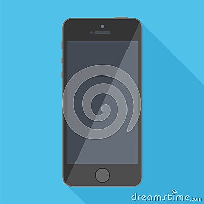 Black Mobile Phone Vector Illustration