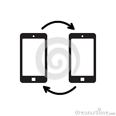 Black mobile phones and arrows Vector Illustration