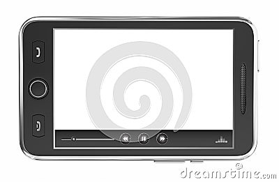 Black mobile smartphone - 3d render Stock Photo