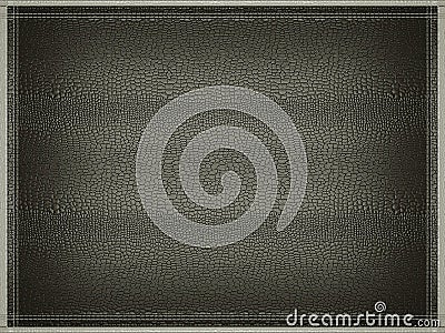 Black mock croc or alligator skin background with stitched frame Stock Photo