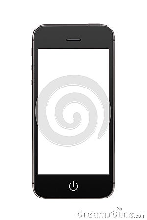 Black modern mobile smart phone with blank screen Stock Photo