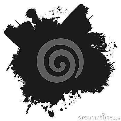 Black monochrome ink or paint blots grunge background. Texture Vector. Dust overlay distress grain. Black splatter Vector Illustration