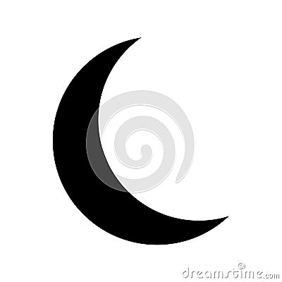 Black moon night logo. Moon sign vector eps10. Isolated moon silhouette on a white background, vector illustration icon Vector Illustration