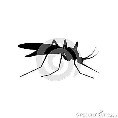 Black mosquito sign drinks blood, vector art Vector Illustration