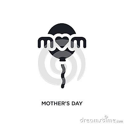 black mother\'s day isolated vector icon. simple element illustration from united states of america concept vector icons. mother\' Vector Illustration