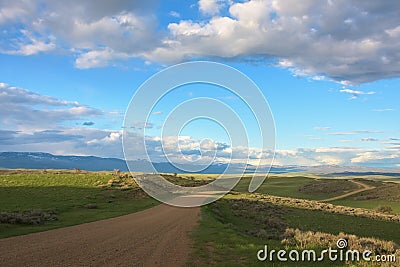 Black Mountain Landscape Country Road Stock Photo