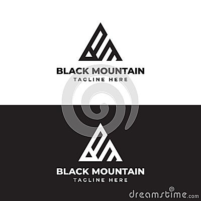 Black Mountain Minimalist Logo Vector Illustration