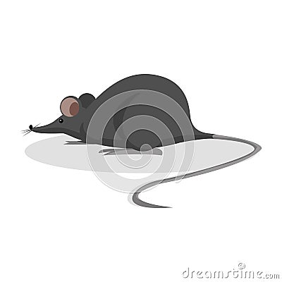 Sneaking Black Mouse Cartoon Illustration Design Vector Illustration