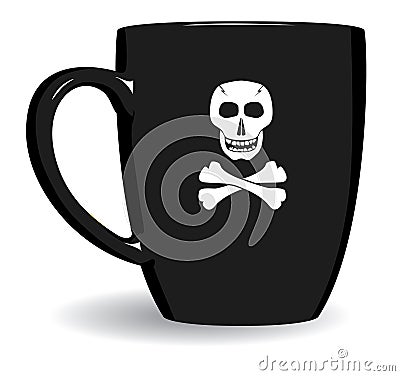 Black mug is terrible. Vector Illustration