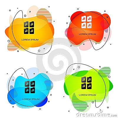 Black Music file document icon isolated on white background. Waveform audio file format for digital audio riff files Stock Photo