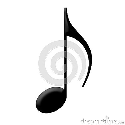 Black Music note, isolated Stock Photo