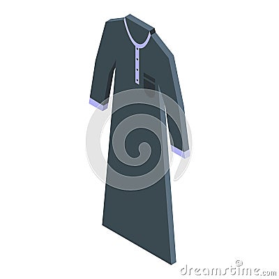 Black muslim cloth icon isometric vector. Arab fashion Vector Illustration