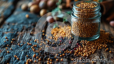 Black mustard seeds Stock Photo