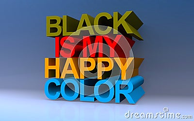 black is my happy color on blue Stock Photo