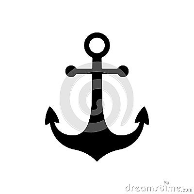 Black navy anchor icon or logo Vector Illustration