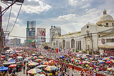 Black Nazarene festival at Quiapo district Editorial Stock Photo