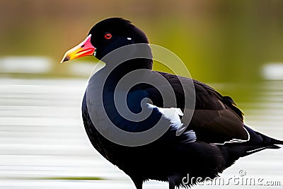 Black-necked Duck (Araucaria melanoleuca). Generative AI Stock Photo