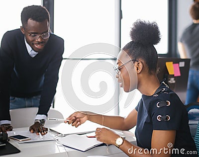 Black students are studing in the college Stock Photo