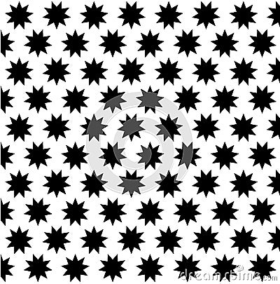 Black nine pointed star on white background Vector Illustration