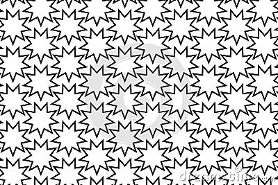 Black nine pointed star on white background Vector Illustration