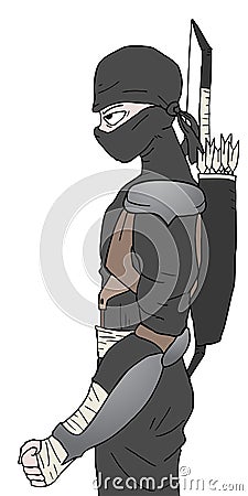 Black ninja Vector Illustration