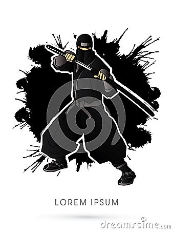 Black Ninja graphic vector. Vector Illustration
