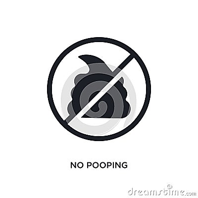 black no pooping isolated vector icon. simple element illustration from traffic signs concept vector icons. no pooping editable Vector Illustration