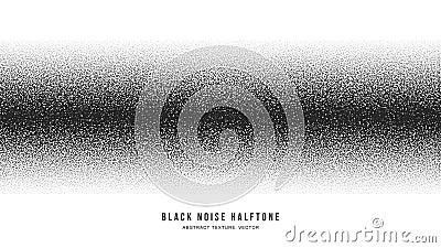 Black Noise Stippled Halftone Gradient Vector Straight Line Loopable Border Vector Illustration