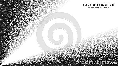 Black Noise Stippled Halftone Gradient Vector Rays Border Isolated On White Back Vector Illustration