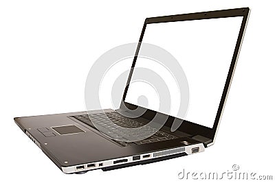 Black notebook computer Stock Photo