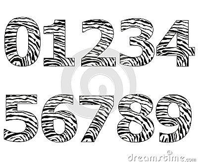 Black numbers with finger prints pattern vector illustration Vector Illustration