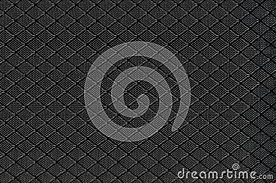 Black Nylon Fabric Background Texture, Large Detailed Textured Horizontal Macro Closeup Pattern, Textile Copy Space Stock Photo