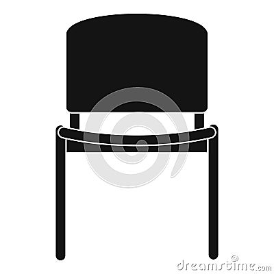 Black office chair icon, simple style Vector Illustration